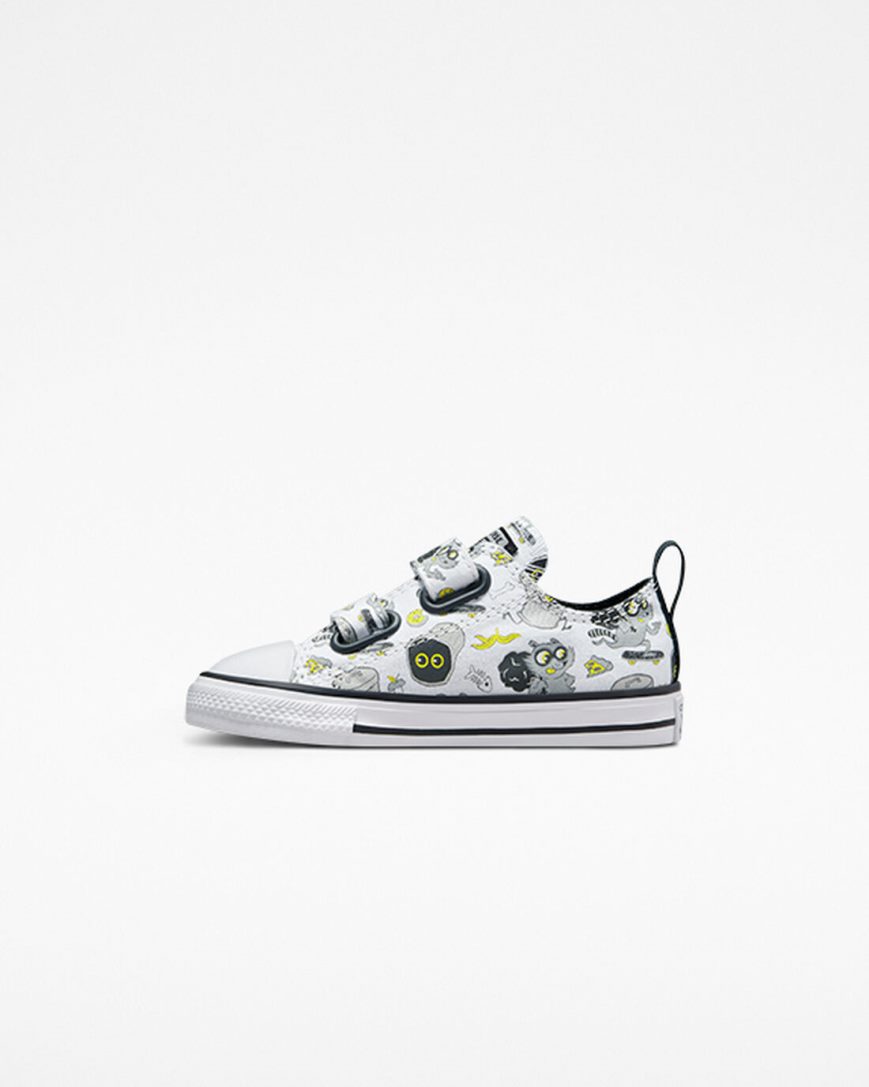 Chlapecké Boty Nízké Converse Chuck Taylor All Star Easy-On Raccoons Bílé Černé Šedé | CZ IRGV76